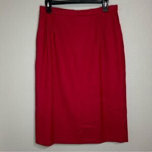 Pendleton Vintage red 100% wool business casual pencil skirt womens large 12 30”